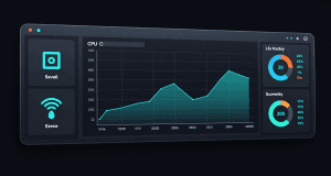 داشبورد سرور با نمودار مصرف CPU