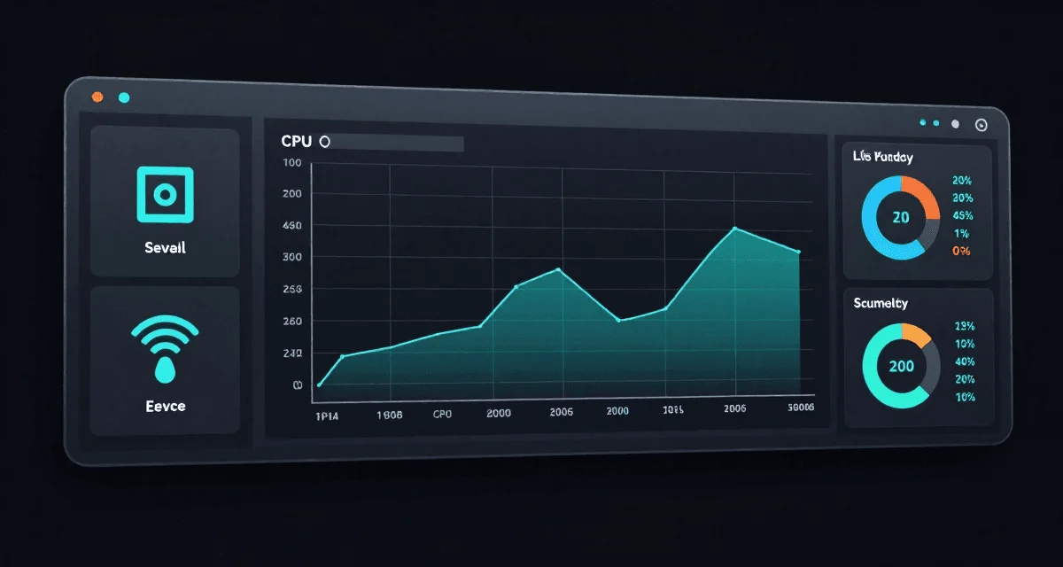 داشبورد سرور با نمودار مصرف CPU